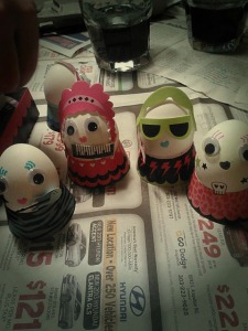My diva Easter eggs, thanks to a Target egg kit. 
